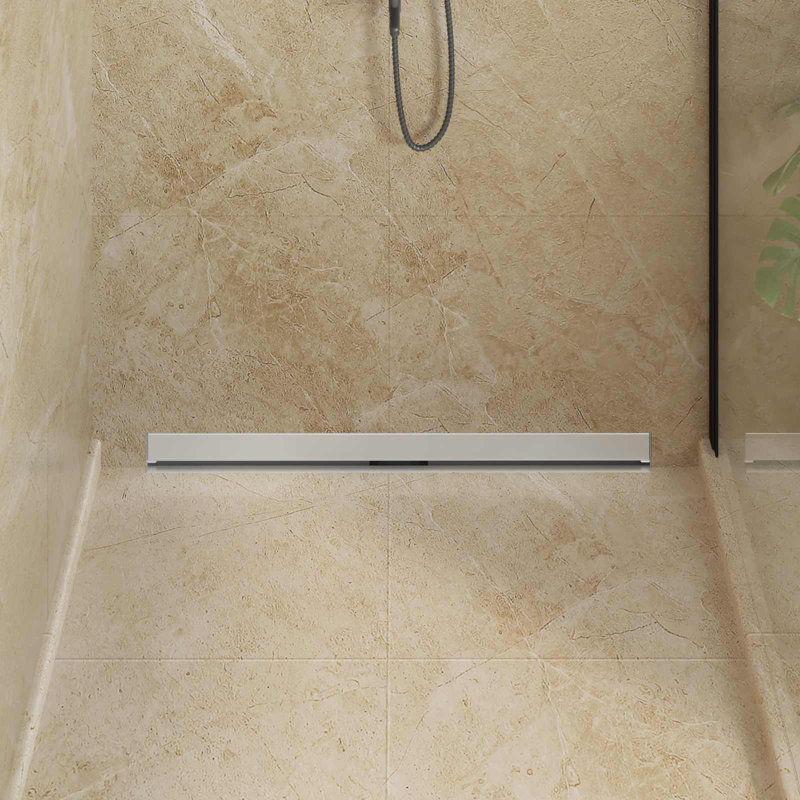  Wall Mounted Shower Drain Silver Stainless Steel 304 Bathroom Drainage