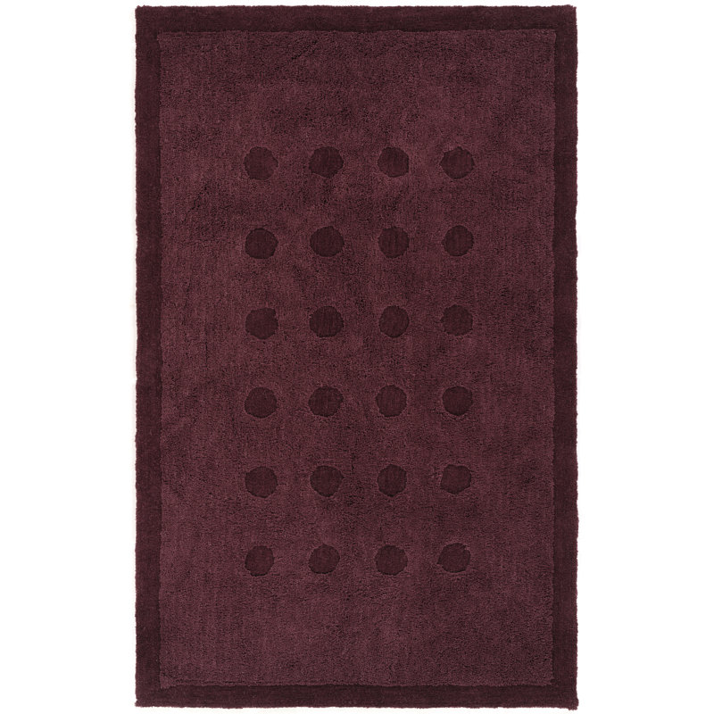 Pelagia Handtufted Washable Wool Blend Solid Purple Area Rug, Rectangle 6' x 9'