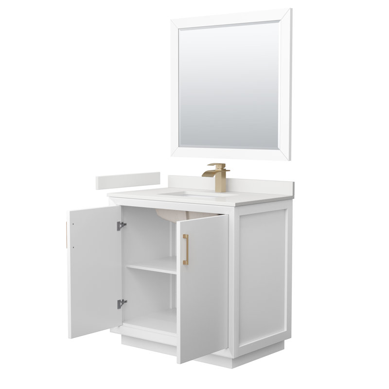 Strada 36'' W Single Vanity, WDX13353, White, Matte Black