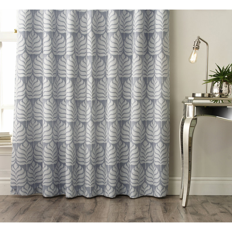 Horto Floral Eyelet Curtains, Blue, 229 W x 137 D cm
