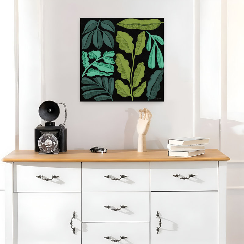 «Plant Toss II», art abstrait moderne, paysage, plante, H 18 po x l 18 po