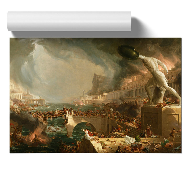 Course of the Empire Destruction by Thomas Cole - Frameless Print, 21cm H x 30cm W x 0.1cm D