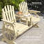 Banc de jardin en bois avec table, trou pour parasol, banc d'extérieur à roulettes 2 places, dossier haut, accoudoirs pour la cour, patio