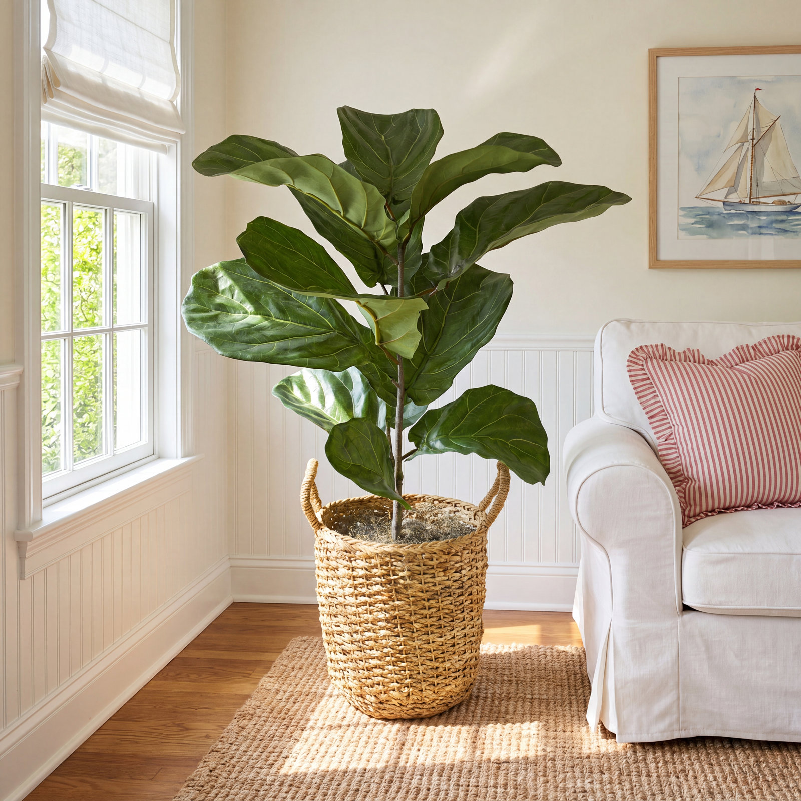 36" Fiddle Leaf Fig Plant in Basket