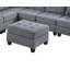 Repose-pieds capitonné en tissu de lin gris avec repose-pieds 1 pièce-541188237