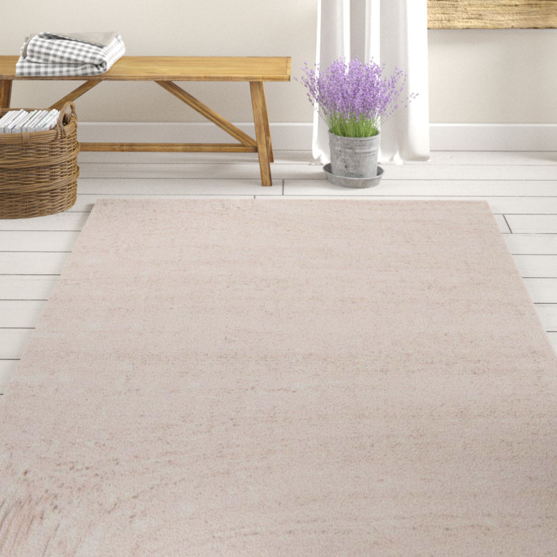 Tapis de surface beige touffeté à la main Caylee, Rectangle 5 pi x 7 pi 6 po