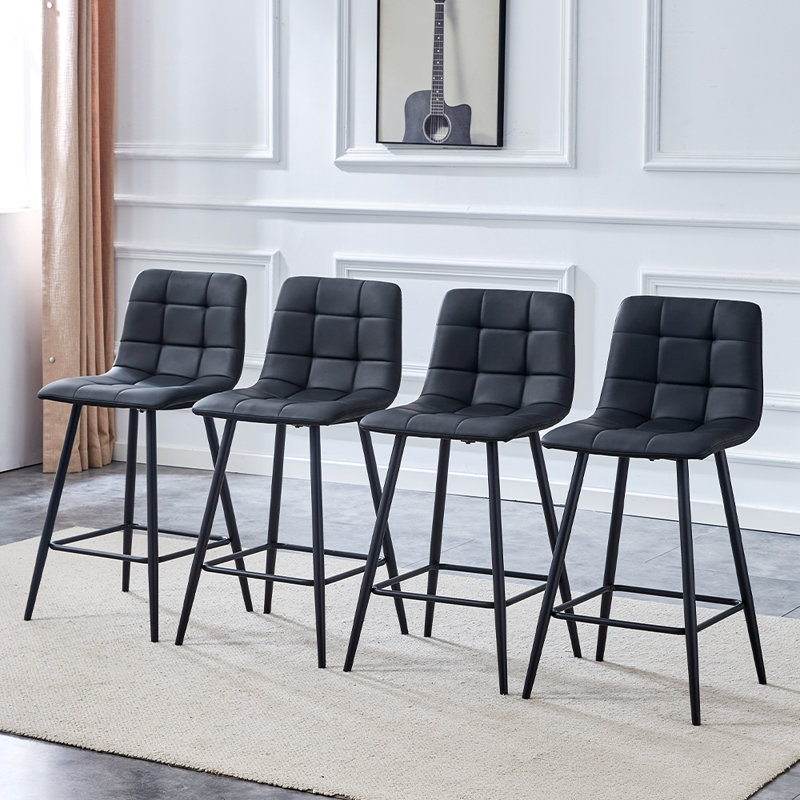 Ensemble de chaises de bar modernes, 4, Noir