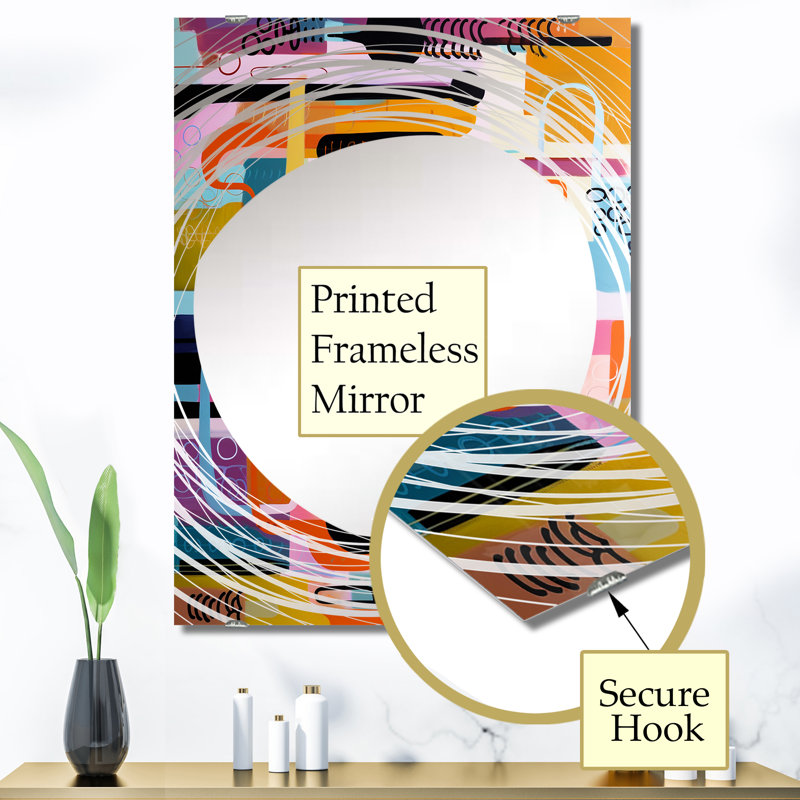 Riviere - Miroir mural géométrique abstrait MIR137561, 40 po x 30 po