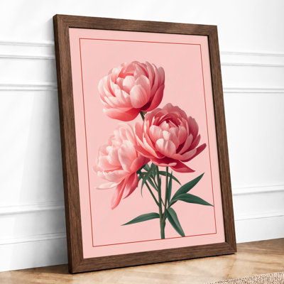 Layered Peonies Botanical - Framed Print