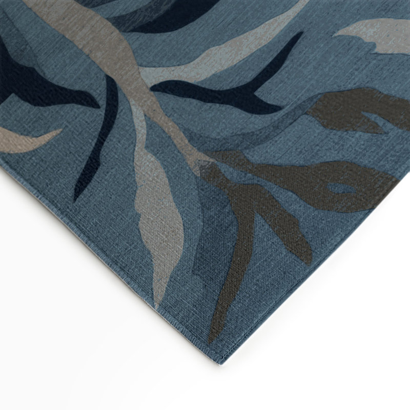 Nature Blue Indoor and Outdoor Area Rug, Rectangle 5' x 7'