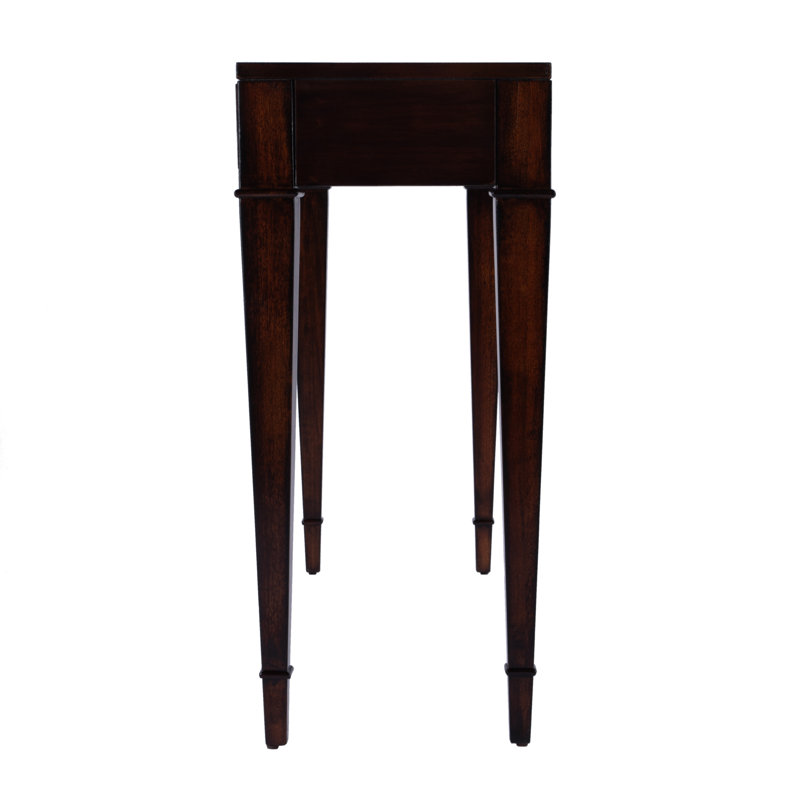Kai 2 Drawer 45" Burl Wood Console Table, Dark Cherry
