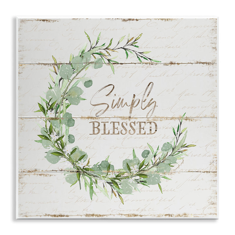 "Simply Blessed Rustic Wreath", art mural par Jennifer Pugh