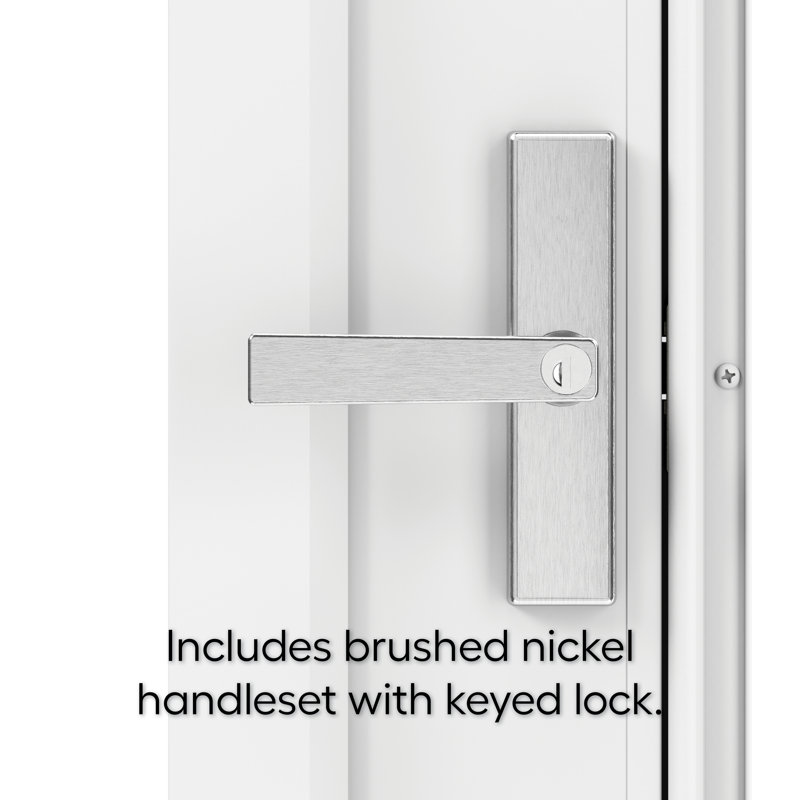 30 Midview Storm Door with Brushed Nickel Handle, White, 81" H x 36" W x 1" D