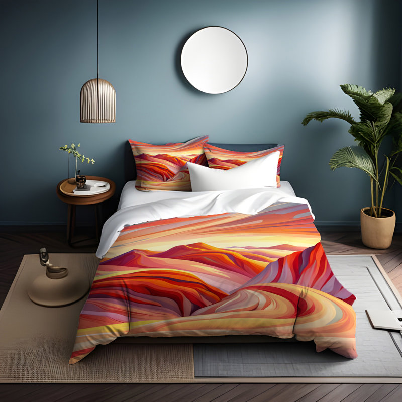 Ensemble de housse de couette , Housse de couette simple + 1 taie décorative pour
