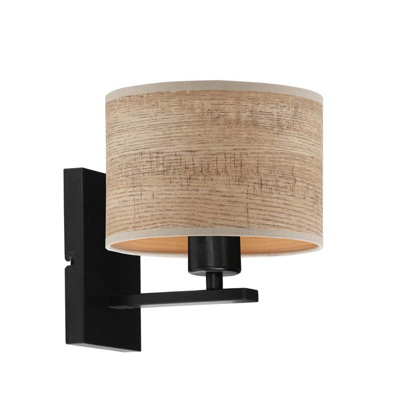 Blayke Armed Sconce, Black, Light Brown