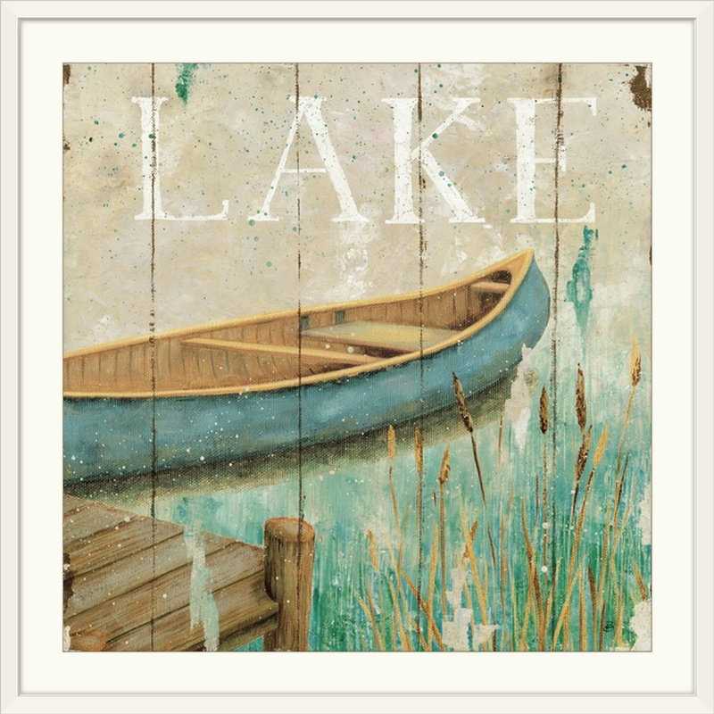 « i », reproduction d’impression brissonnet, Waterside, H 20" x l 20" x P 1", Cadre blanc
