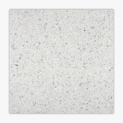 White Polished 24x24 Real Terrazzo Tile