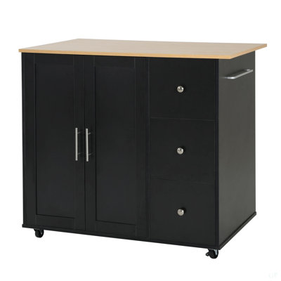 Mobile Kitchen Cart With Storage, Rolling Island With 2 Doors, 3 Drawers, And Adjustable Shelf For Enhanced Organization And Versatility In Any Home