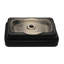 Lavabo de salle de bain semi-encastré en céramique blanc et noir 19 po x 12 po - vasque de comptoir