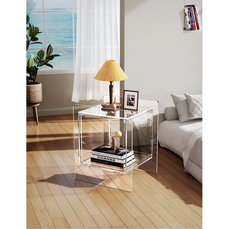 Samuelsson Acrylic Side Table, Nightstand Bedside Table, Clear