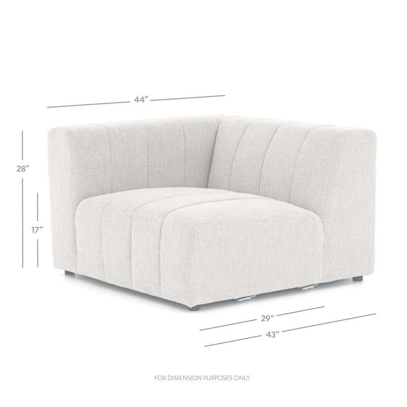Channeled Laf Chaise Piece, Right Hand Facing, Light Gray Napa Sandstone