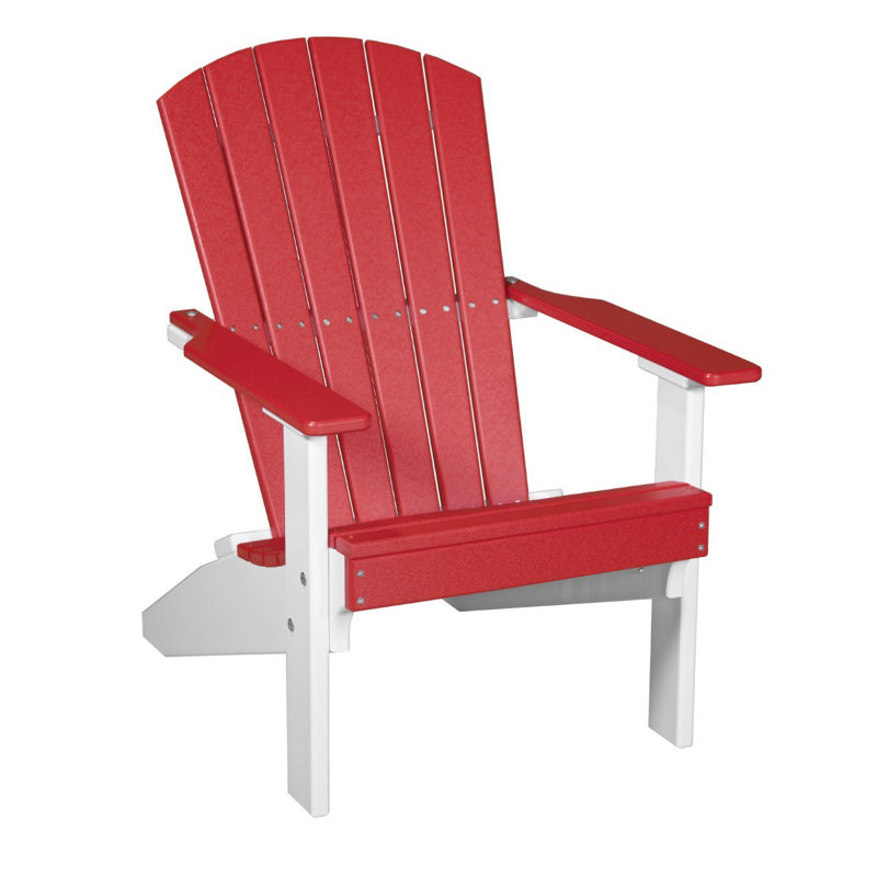 Chaise adirondack en plastique lakeside Kattamuri, Rouge / Blanc