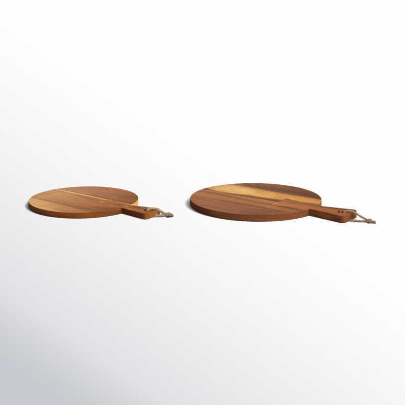 Rustic Serving Denmark 2 piece Acacia Wood Round Cutting Board Set