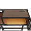 Lit superposé simple en métal avec tablettes de rangement, bande lumineuse à DEL et multiprise USB, noir-1929284750