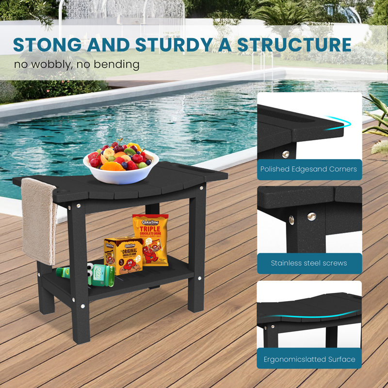 HDPE Shower Bench Stool for Inside Shower, Waterproof & Non-Slip Shower Seat with Storage Shelf, Perfect for Shaving Legs & Spa Bathrooms, Indoor/Outdoor Use