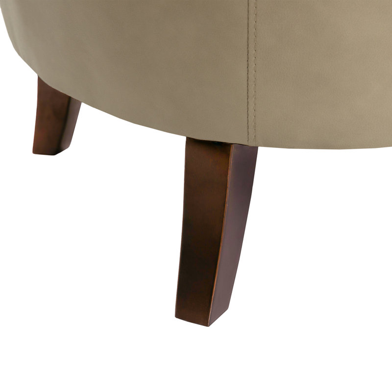 Fauteuil demi-tonneau Edvardas, Similicuir beige