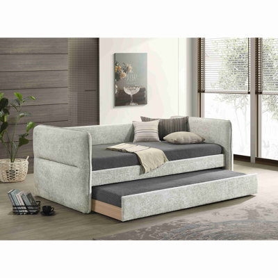 Luxueux lit de jour moderne gigogne escamotable capitonné 1 pièce