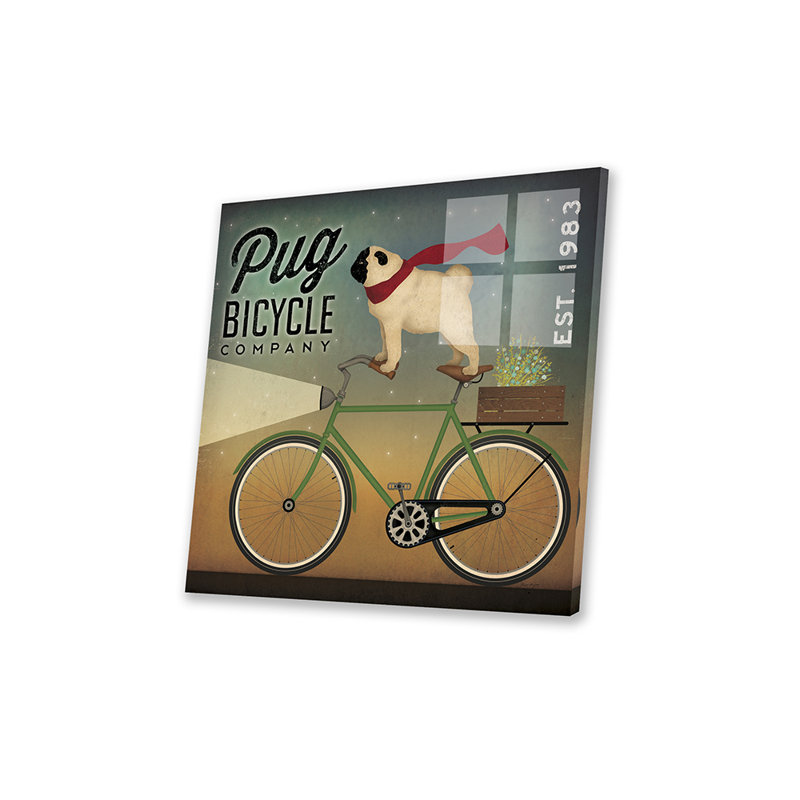«Pug Bicycle Co.» par Ryan Fowler - peinture sans cadre