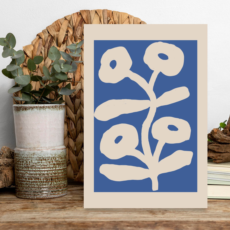Art mural moderne moderne abstrait bleu abstrait, H 18 po x l 12 po
