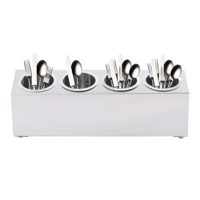 Stainless Steel Flatware Caddy Utensil Crock