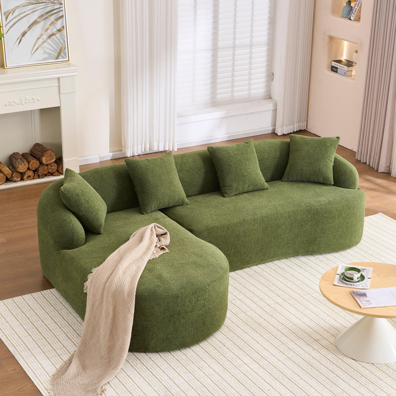 Combinaison de méridienne à 3 places, Vert antique / vert
