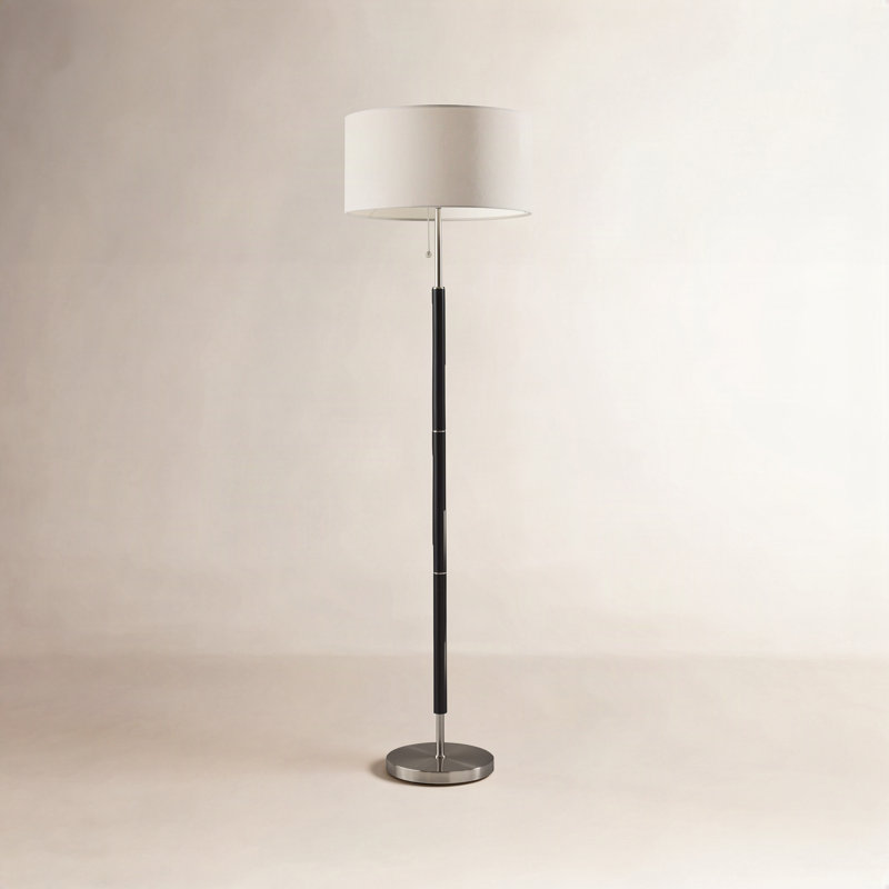 Lampe sur pied 65,5 po Fernando, Blanc, Noir / gris