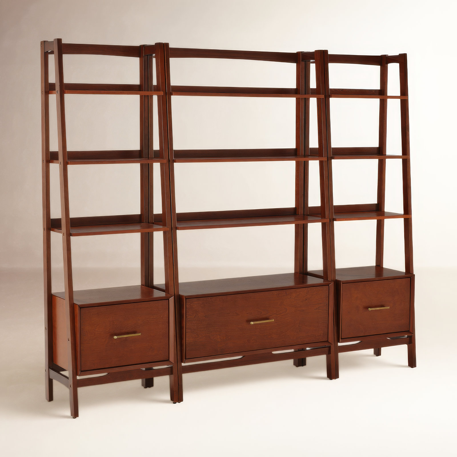 Stiles Wide Ladder Bookcase, Brown