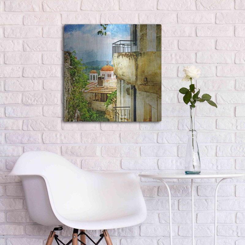 «Santorini II», art mural en métal, H 24 po x l 24 po