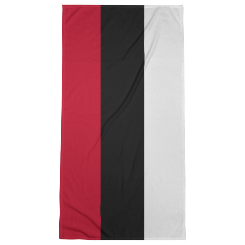 Bath Towel, Red/Black/White, Polyester/Cotton