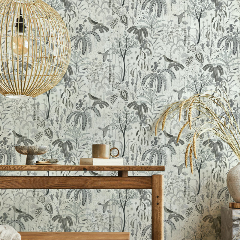 Papier peint adhésif Willow, Gris