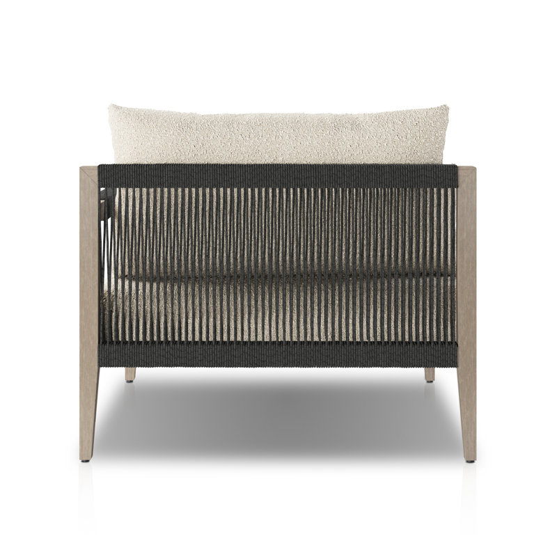 Sherwood Outdoor Chaise Lounge, Fiqa Cream Boucle, Weathered Gray/Dark Gray