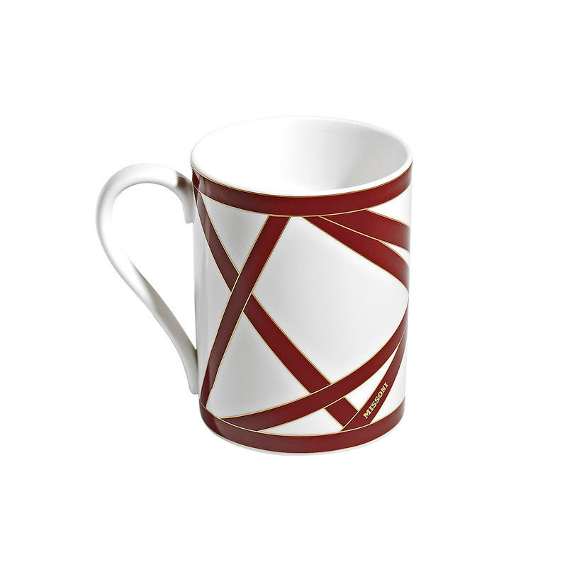Nastri Bone China Coffee Mug, Bordeaux