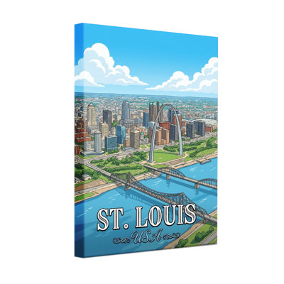 Scenic &Cityscapes St Louis City Skyline River Bridge Arch