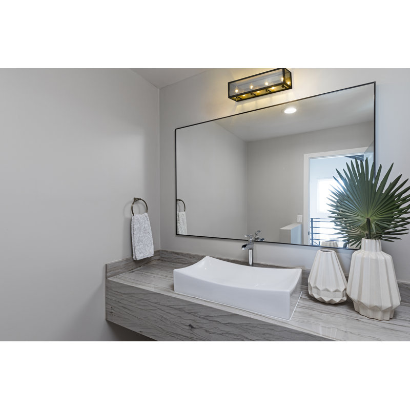 Éclairage pour meuble-lavabo 4 lumières Raimar, Gris anthracite brumeux