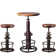 Dining Table Round Solid Wood Top Metal Base Dining Table