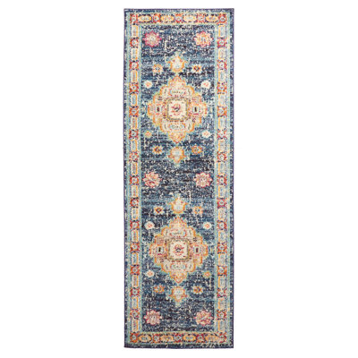 Lotus Navy Rug 2'8" x 8'2"