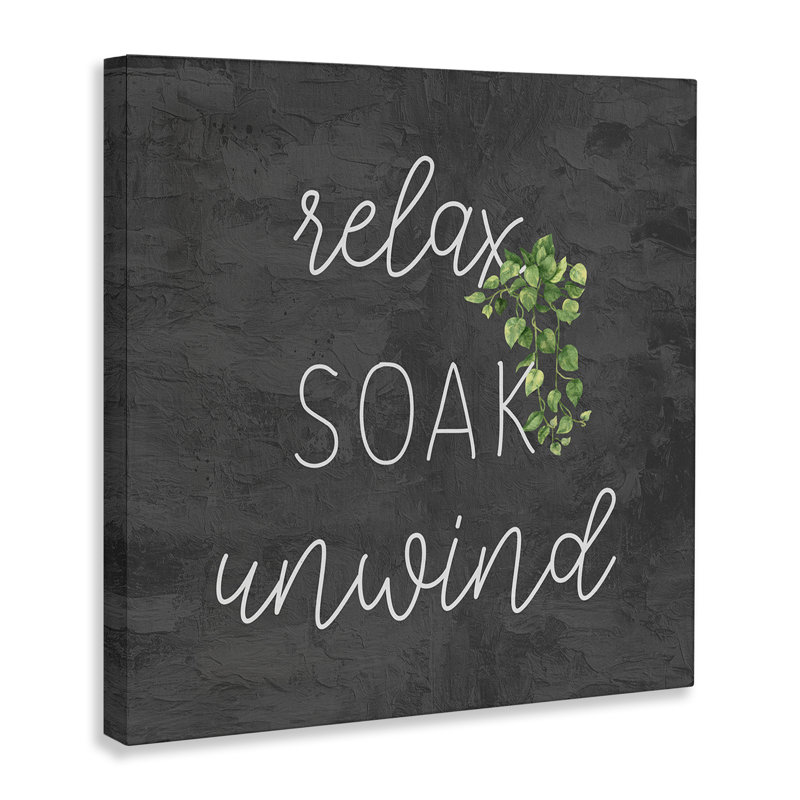 Art mural sur toile Relax Relax avec botaniques par Kim Allen, H 17 po x l 17 po