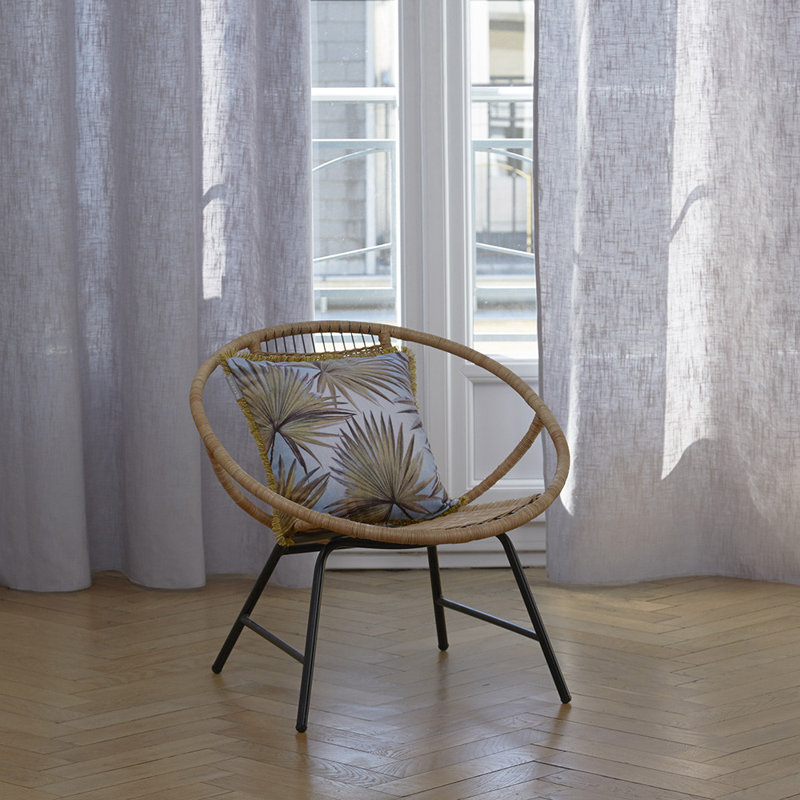Bellevue Semi Sheer Single Curtain Panel, Grey, 350 W x 275 D cm