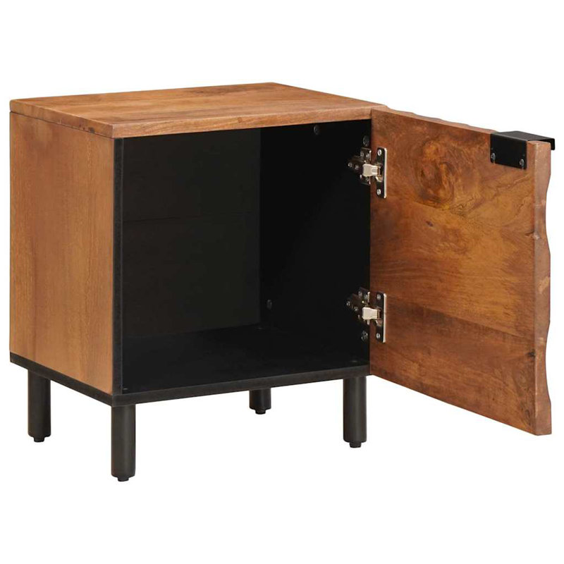 40cm W Solid Wood Bedside Table, Brown