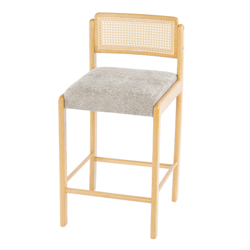 Solid Wood 26.5'' Counter Stool, Oatmeal